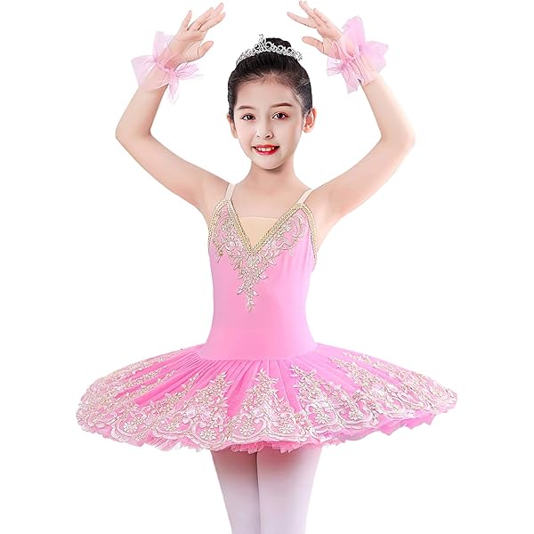 ZX Girl's Camisole Skirted Leotard Ballet Sparkle Lace Swan